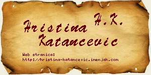 Hristina Katančević vizit kartica
